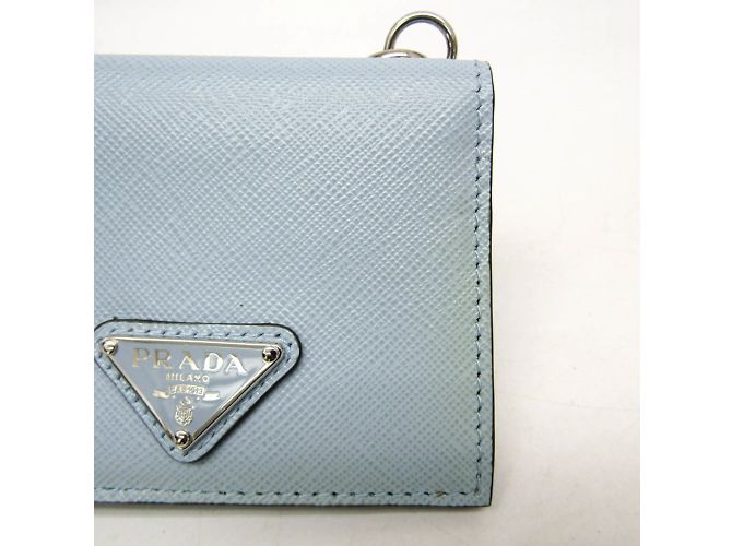 Tarjetero Saffiano de Prada con correa para el cuello Azul - vista 6