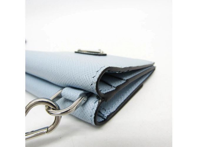 Tarjetero Saffiano de Prada con correa para el cuello Azul - vista 8