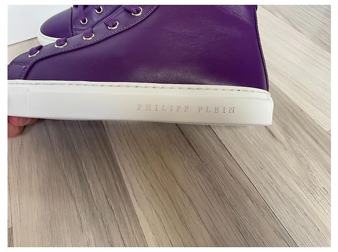 Philipp Plein Leder Sneaker Lila Größe 37 - Ansicht 2