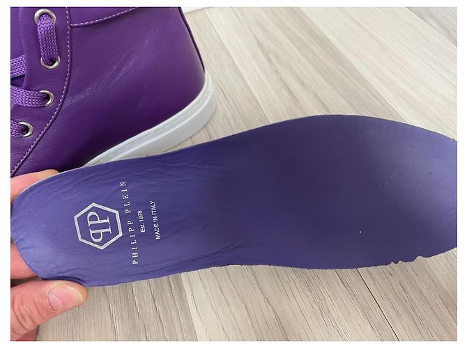 Philipp Plein Leder Sneaker Lila Größe 37 - Ansicht 9