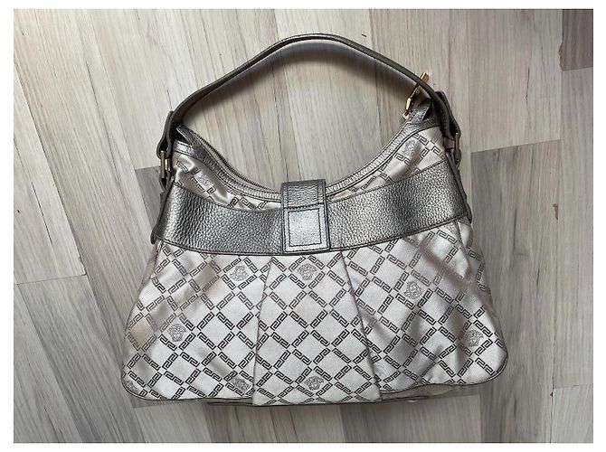 Borsa a mano Versace in tela beige - vista 2