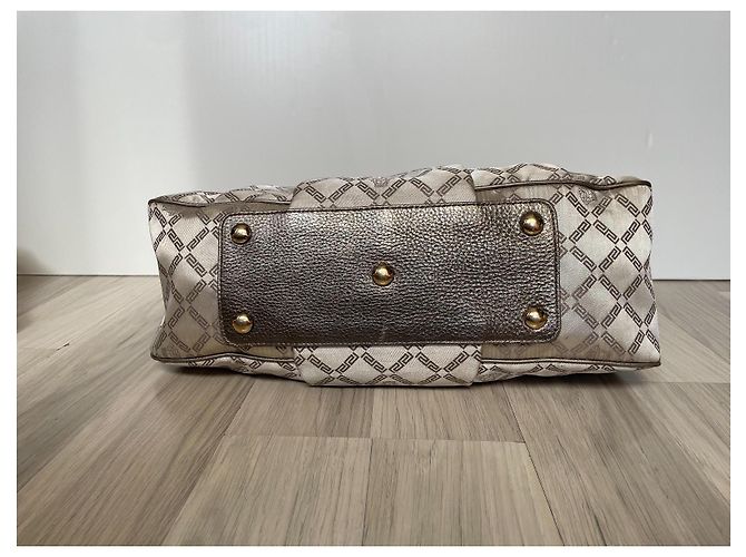 Borsa a mano Versace in tela beige - vista 3