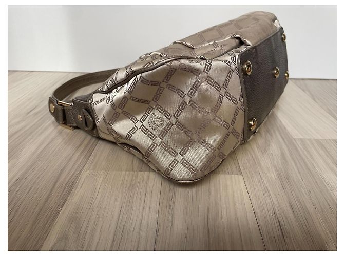 Borsa a mano Versace in tela beige - vista 5