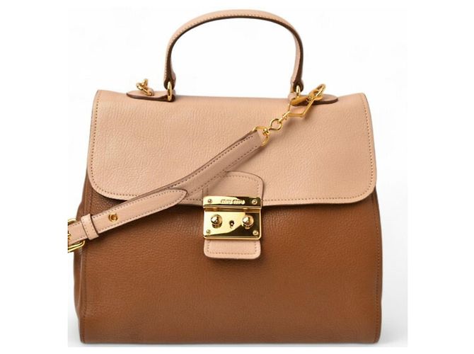 Borsa in pelle Miu Miu e borsa a spalla Marrone - vista 2
