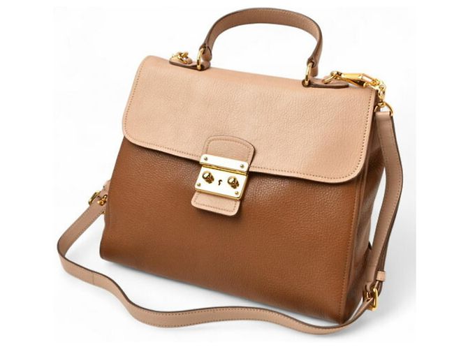 Borsa in pelle Miu Miu e borsa a spalla Marrone - vista 4