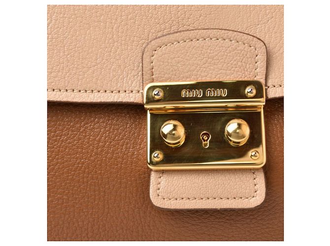 Borsa in pelle Miu Miu e borsa a spalla Marrone - vista 5