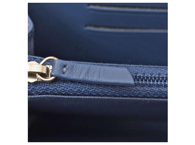 Cartera bi-fold de tweed azul Deauville de Chanel - vista 11