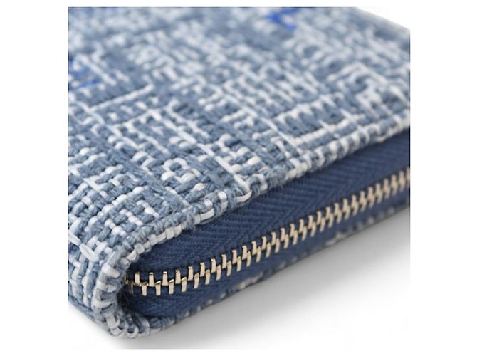 Cartera bi-fold de tweed azul Deauville de Chanel - vista 16
