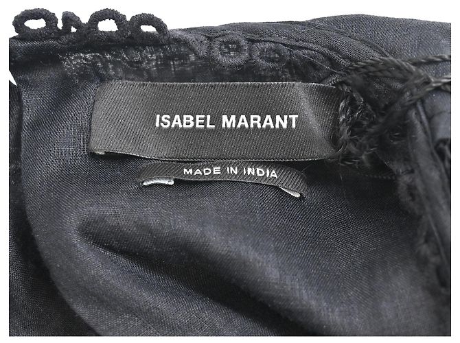 Isabel Marant Rowina Mini Kleid aus schwarzem Ramie - Ansicht 4