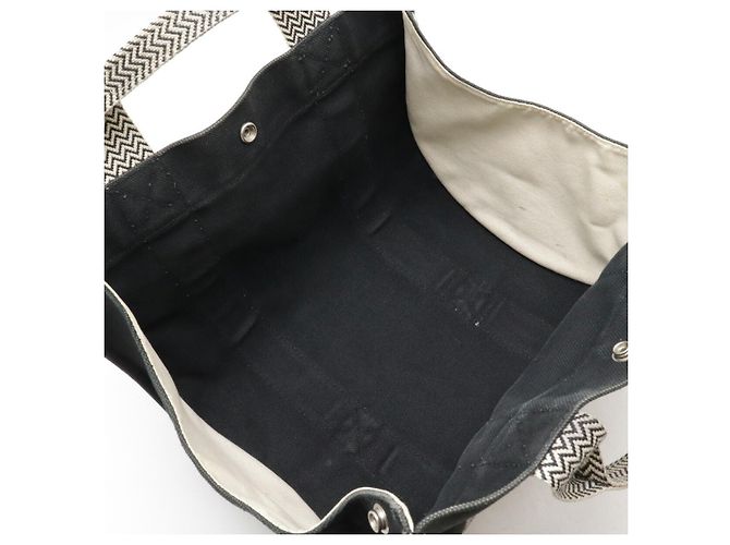 Hermès Handtasche aus Canvas Cannes PM Hermes Schwarz - Ansicht 5