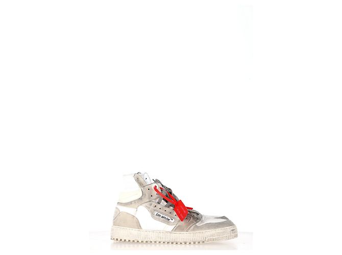 Off White Sneakers alte Off-White 3.0 Off-Court in pelle bianca Grigio - vista 11