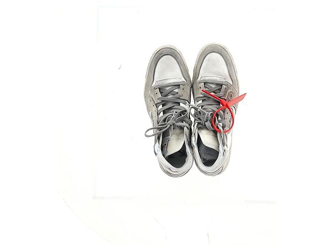 Off White Sneakers alte Off-White 3.0 Off-Court in pelle bianca Grigio - vista 13