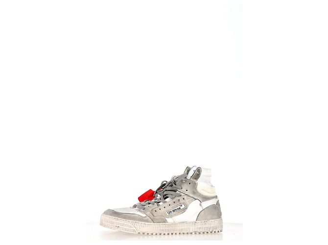 Off White Sneakers alte Off-White 3.0 Off-Court in pelle bianca Grigio - vista 14