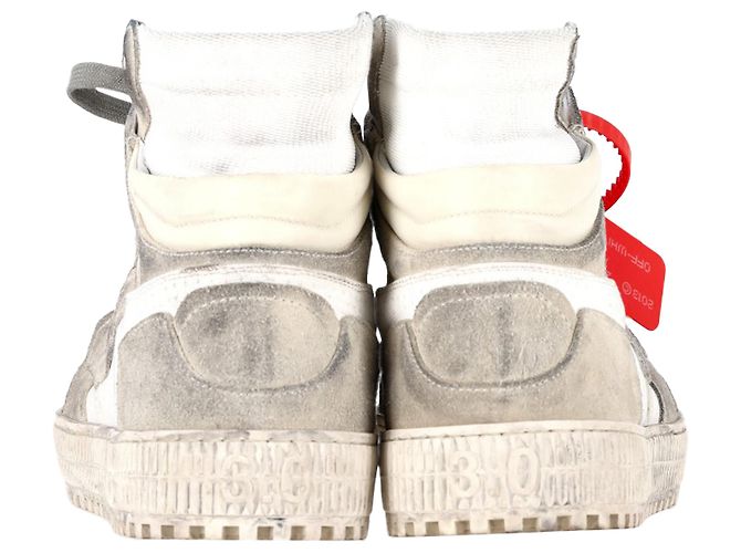 Off White Sneakers alte Off-White 3.0 Off-Court in pelle bianca Grigio - vista 5