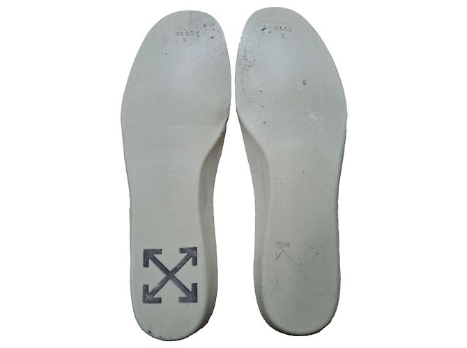 Off White Sneakers alte Off-White 3.0 Off-Court in pelle bianca Grigio - vista 8