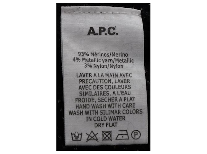 Apc Schwarzer Merinowollpullover mit glitzernden Knöpfen A.P.C. - Ansicht 10