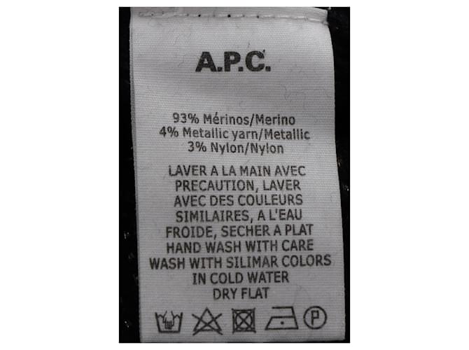 Apc Schwarzer Merinowollpullover mit glitzernden Knöpfen A.P.C. - Ansicht 5