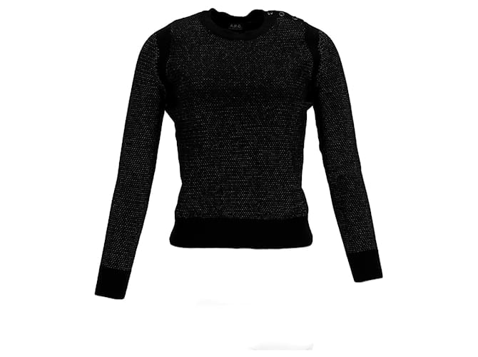 Apc Schwarzer Merinowollpullover mit glitzernden Knöpfen A.P.C. - Ansicht 6