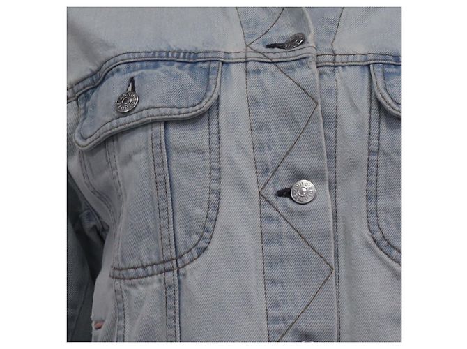 Acne Studios Button-Down-Jacke aus blauem Baumwoll-Denim - Ansicht 3