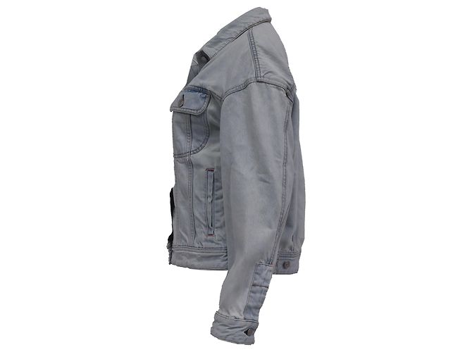 Acne Studios Button-Down-Jacke aus blauem Baumwoll-Denim - Ansicht 4