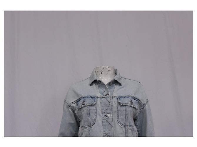Acne Studios Button-Down-Jacke aus blauem Baumwoll-Denim - Ansicht 9