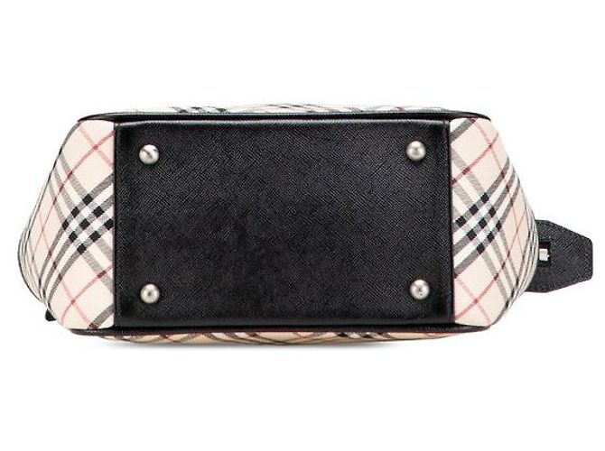 Burberry Nova Check Canvas Leder Handtasche Braun Beige - Ansicht 3