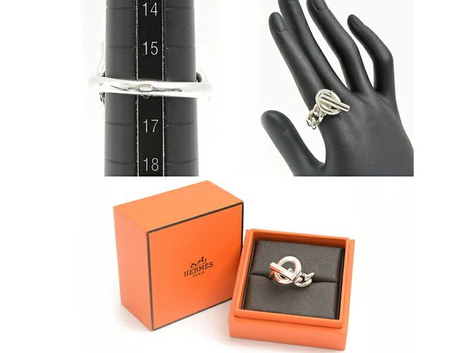 Ring Hermès Anel Croisette Masculino Hermes Prata - vista 10