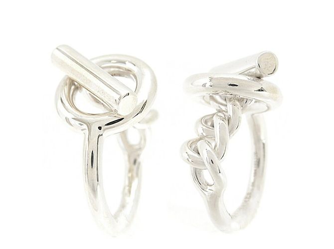 Ring Hermès Anel Croisette Masculino Hermes Prata - vista 2