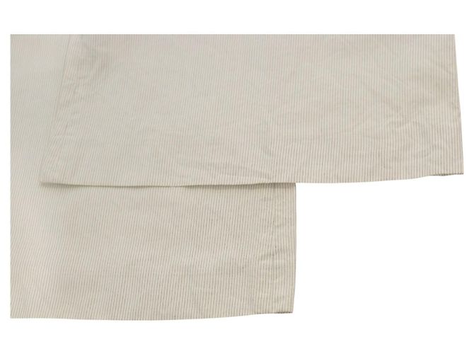 Paul Smith White and Grey Striped Cotton Straight Leg Trousers 42 - view 8
