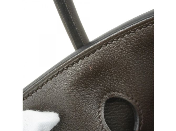 Sac à main Hermès Birkin 40 en chocolat - vue 11