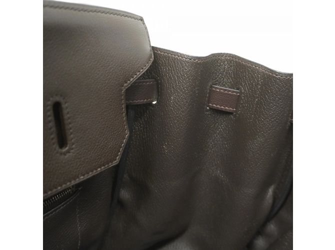 Sac à main Hermès Birkin 40 en chocolat - vue 13