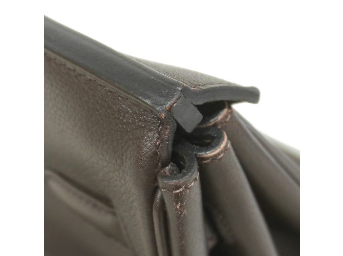 Sac à main Hermès Birkin 40 en chocolat - vue 15