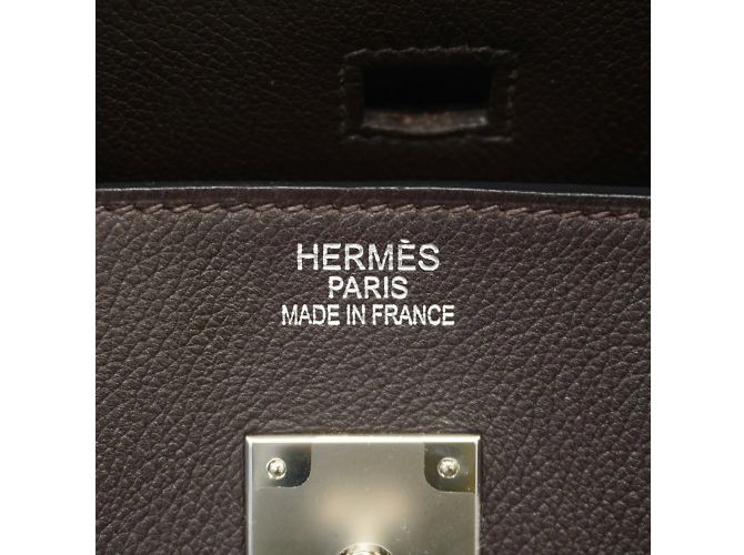 Sac à main Hermès Birkin 40 en chocolat - vue 5