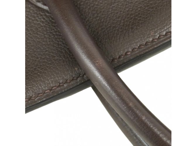 Sac à main Hermès Birkin 40 en chocolat - vue 9