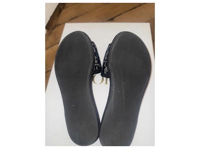 Dior Chez Moi Samt Mules Oblique Monogramm Dunkelblau Marineblau - Ansicht 3