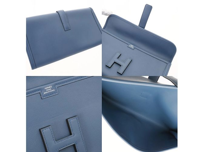 Hermès Borsa Clutch Hermes Jige Elan 29 in Agata Blu - vista 10