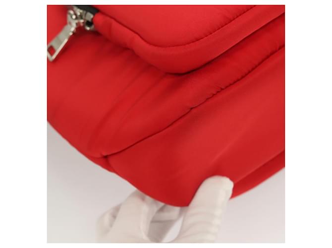 PRADA Borsa a mano in nylon rosso argento Auth 123522V - vista 15