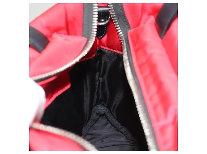 PRADA Borsa a mano in nylon rosso argento Auth 123522V - vista 21