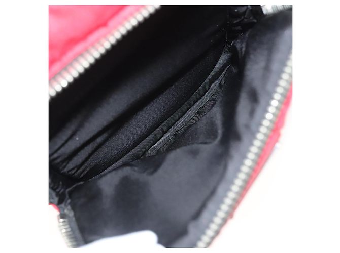 PRADA Borsa a mano in nylon rosso argento Auth 123522V - vista 24