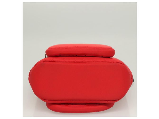 PRADA Borsa a mano in nylon rosso argento Auth 123522V - vista 5