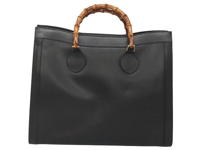 Borsa a mano in pelle Gucci Bamboo nera e oro 002 1186 0259 Auth mr1334 Nero D'oro - vista 13