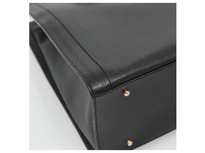 Borsa a mano in pelle Gucci Bamboo nera e oro 002 1186 0259 Auth mr1334 Nero D'oro - vista 14