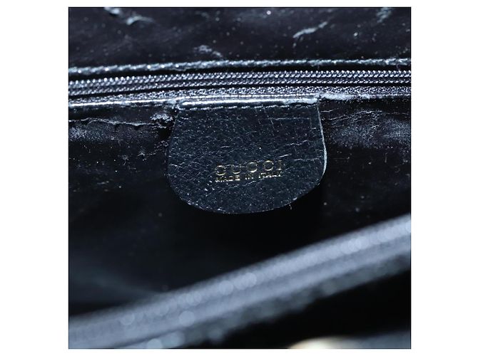 Borsa a mano in pelle Gucci Bamboo nera e oro 002 1186 0259 Auth mr1334 Nero D'oro - vista 18