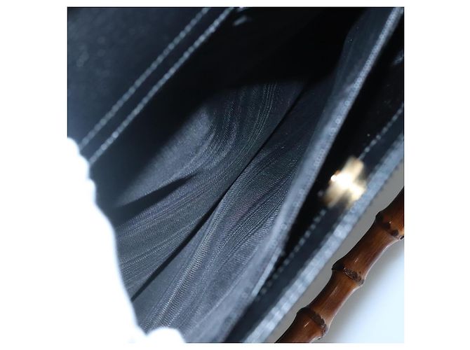 Borsa a mano in pelle Gucci Bamboo nera e oro 002 1186 0259 Auth mr1334 Nero D'oro - vista 21