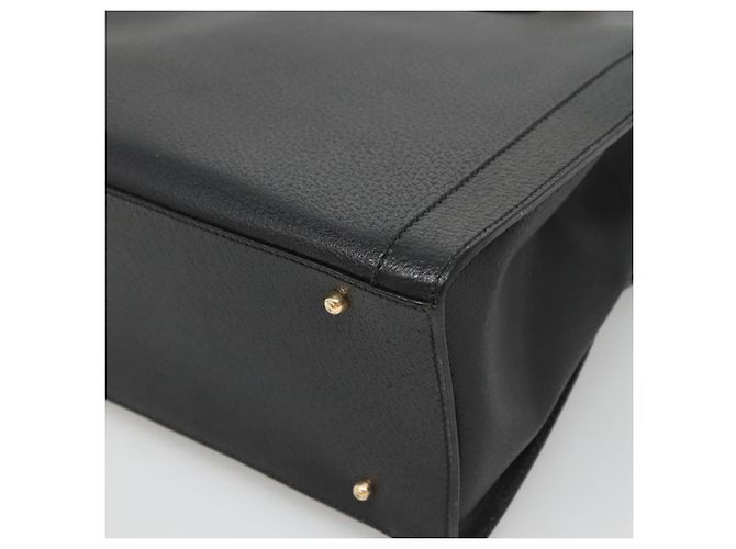 Borsa a mano in pelle Gucci Bamboo nera e oro 002 1186 0259 Auth mr1334 Nero D'oro - vista 9