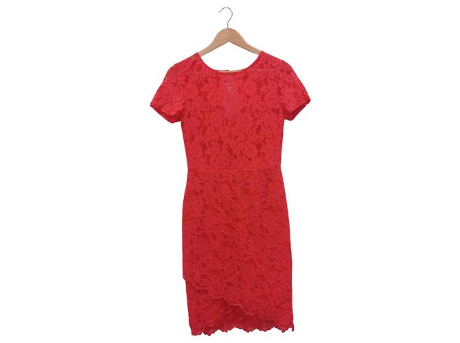 Autre Marque Rotes durchbrochenes Kleid Größe .36 1.2.3 - Ansicht 2