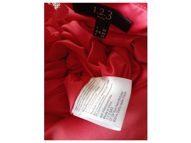 Autre Marque Rotes durchbrochenes Kleid Größe .36 1.2.3 - Ansicht 4