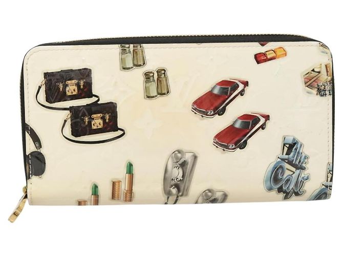 LOUIS VUITTON Monogram Vernis Nicolas Ghesquire Zippy Wallet M50370 Auth 119251 Bianco - vista 13