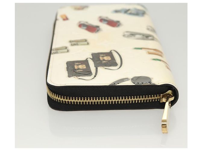 LOUIS VUITTON Monogram Vernis Nicolas Ghesquire Zippy Wallet M50370 Auth 119251 Bianco - vista 4