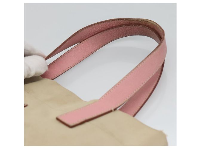 PRADA Tote Bag aus Canvas Beige Silber Authentisch 126135 - Ansicht 8